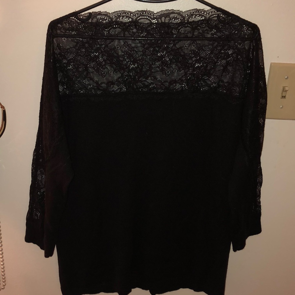 Roz & Ali black sweater with lace detail